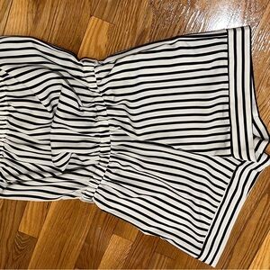 Chic Black and White Striped Romper